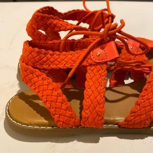 Old Navy - Braided Lace-Up Sandals - Orange. -Size 7